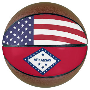 Ballon De Basket Basket-ball complet avec Drapeau de l'Arkansas, Ét