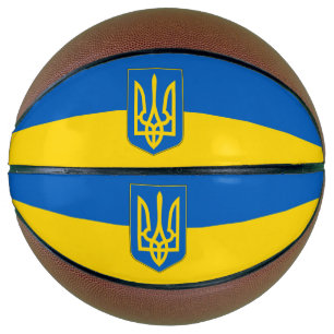 Ballon De Basket Basket-ball complet avec drapeau de l'Ukraine