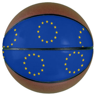 Ballon De Basket Basket-ball complet avec drapeau de l'Union europé