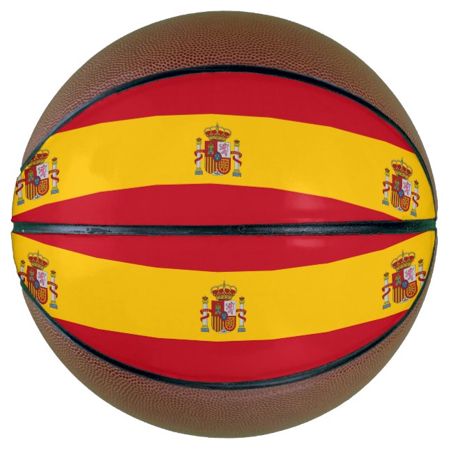 Ballon De Basket Basket-ball complet avec drapeau d'Espagne (Devant)
