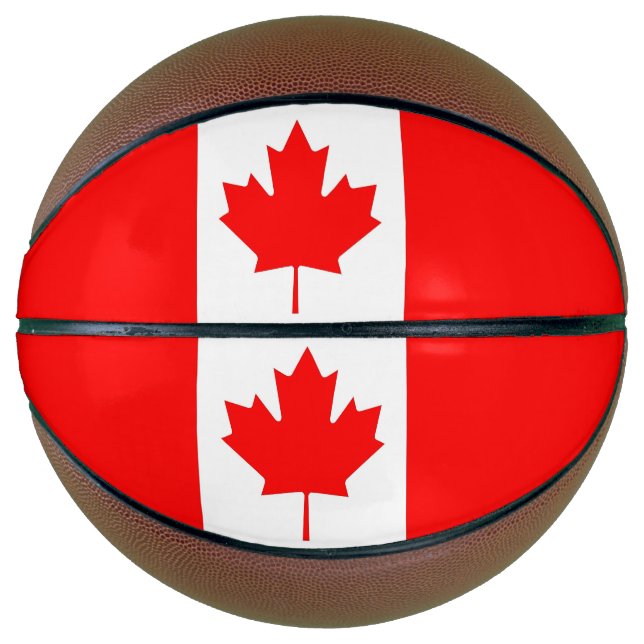 Ballon De Basket Basket-ball complet avec drapeau du Canada (Devant)