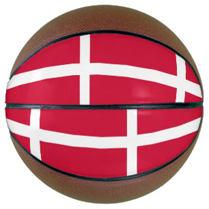 Ballon De Basket Basket-ball complet avec drapeau du Danemark