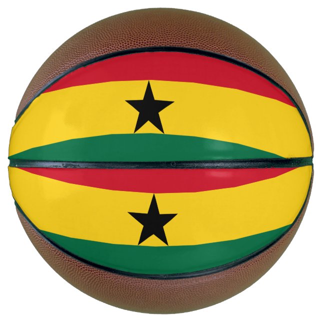Ballon De Basket Basket-ball complet avec drapeau du Ghana (Devant)