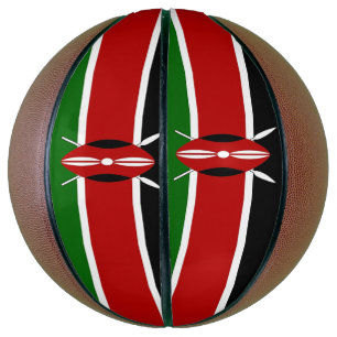 Ballon De Basket Basket-ball complet avec drapeau du Kenya