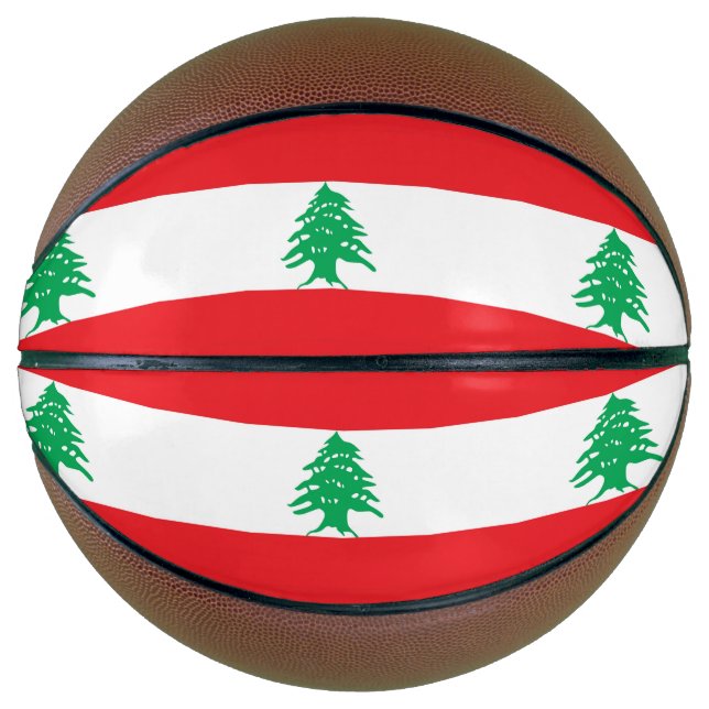 Ballon De Basket Basket-ball complet avec drapeau du Liban (Devant)