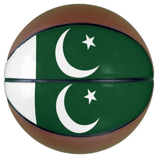 Ballon De Basket Basket-ball complet avec drapeau du Pakistan (Devant)