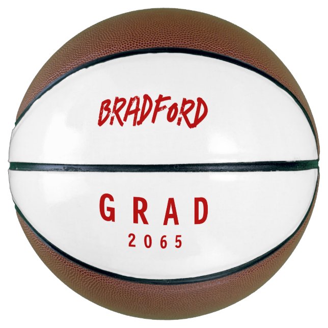 Ballon De Basket Basket-ball en texte rouge (Devant)