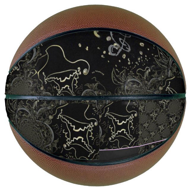 Ballon De Basket Basket-ball noir Abstrait (Devant)
