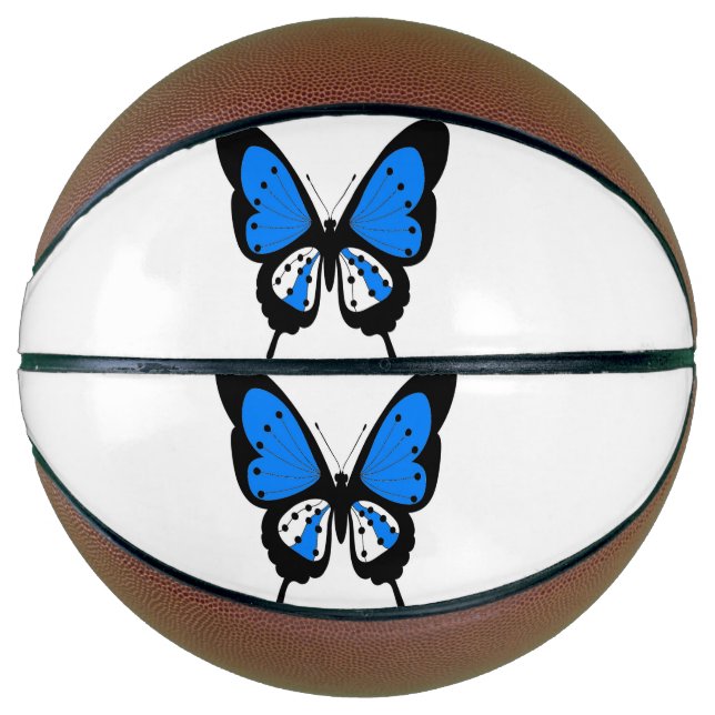 Ballon De Basket Basket-ball papillon bleu (Devant)