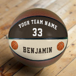 Ballon De Basket Basket-ball personnalisé avec numéro de nom Enfant<br><div class="desc">Ce basket-ball personnalisé et personnalisé est un cadeau parfait pour les joueurs de basket-ball, les coéquipiers, les entraîneurs, vos amis et votre famille. Personnalisez-le avec votre nom d'équipe, votre numéro et votre nom. La conception comporte deux dessins de boules de basket à gauche et à droite. Un grand souvenir de...</div>