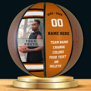 Ballon De Basket Basket-ball personnalisé orange, blanc, noir