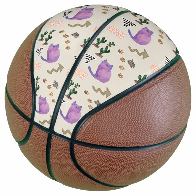 Ballon De Basket Basket-ball poisson cactus pattes Meow (Incliné)