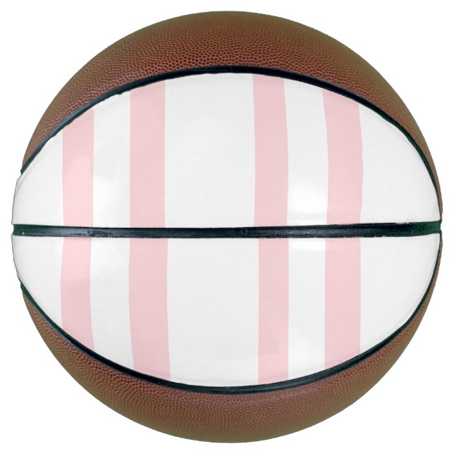 Ballon De Basket Basket-ball rayé rose et blanc (Devant)