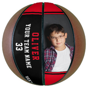 Ballon De Basket Basket-ball rouge personnalisé Nom Numéro d'équipe