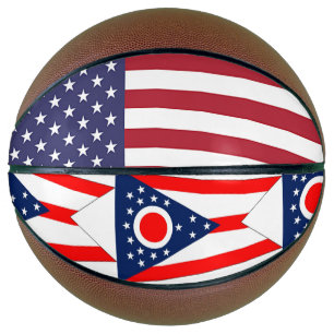 Ballon De Basket Basket complet avec Drapeau de l'Ohio, États-Unis