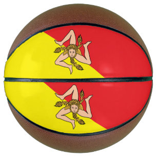 Ballon De Basket Basket complet avec Drapeau de Sicile, Italie