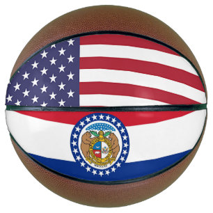 Ballon De Basket Basket complet avec Drapeau du Missouri USA