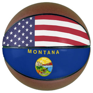 Ballon De Basket Basket complet avec Drapeau du Montana, États-Unis