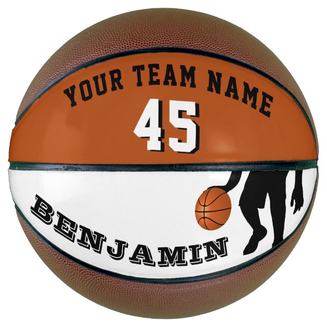Ballon De Basket Basketball Moderne avec Nom d'Équipe et Numéro (Devant)