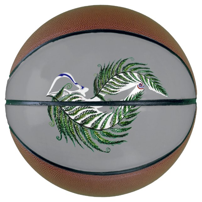 Ballon De Basket Basketball NZ Aotearoa Fern Design (Devant)