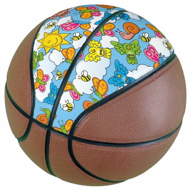 Ballon De Basket Bébé Animaux Arrière - plan (Incliné)