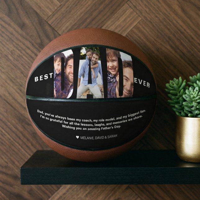 Ballon De Basket Best Dad Ever Father’s Day Photo Collage Gift (Best Dad Ever Father’s Day Photo Collage Gift Basketball)