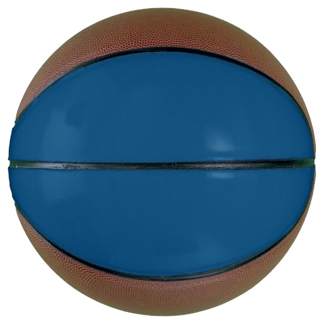 Ballon De Basket bleu denim solide (Devant)