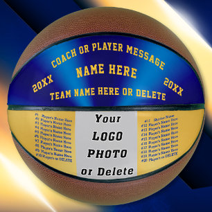 Ballon De Basket Bleu et Or, Meilleurs Cadeaux pour les Entraîneurs
