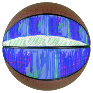 Ballon De Basket Bleu Frais Abstrait Nautique