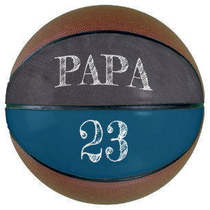Ballon De Basket Bleu Personnalisé PAPA Ball Joueur Fave Numéro Pap