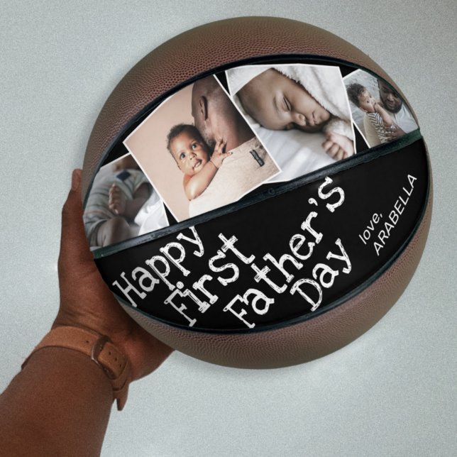 Ballon De Basket Bonne première Fête des pères de basket-ball (Créateur téléchargé)