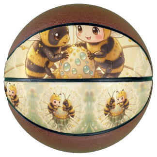Ballon De Basket Bourdon doré en danse fleurie.5