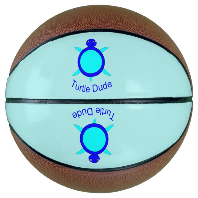 Ballon De Basket Bright Blue Turtle Dude Basketballs (Devant)