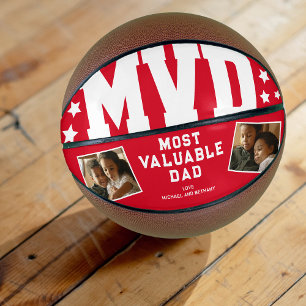 Ballon De Basket Cadeau de basketball moderne pour papa rouge MVD