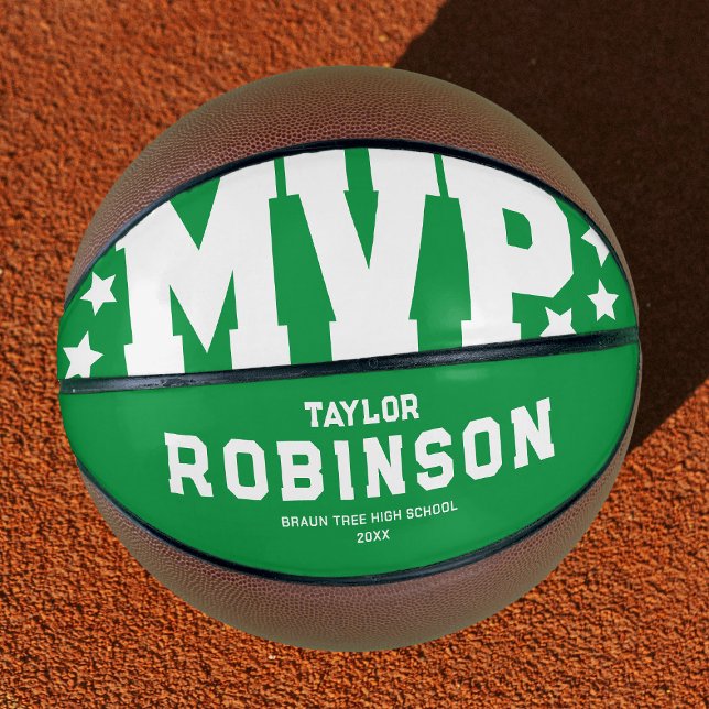 Ballon De Basket Cadeau de basketball MVP vert moderne (Créateur téléchargé)