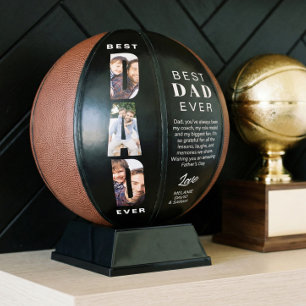 Ballon De Basket Cadeau de fête des pères Meilleur Papa Collage Pho