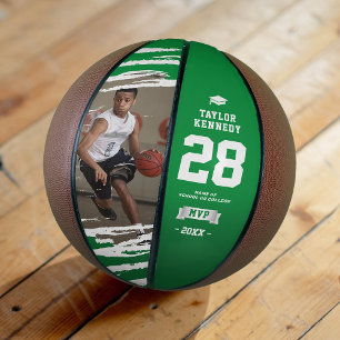 Ballon De Basket Cadeau de photo de fin d'études de basketball vert