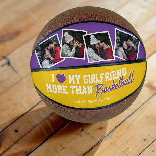Ballon De Basket Cadeau photo de petit ami jaune et violet Basketba