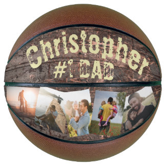 Ballon De Basket Cadeau pour papa Effet bois #1 Papa