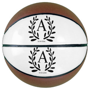 BALLON DE BASKET CADEAUX DE GARÇON D'HONNEUR MONOGRAMMÉS ANNÉE DATE