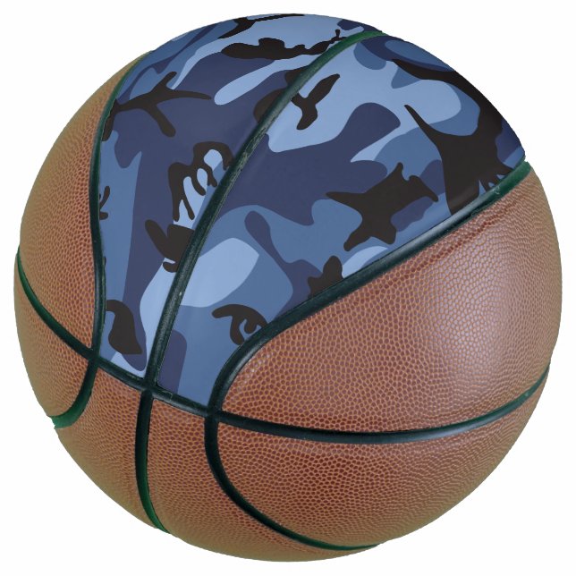 Ballon De Basket Camouflage bleu marine, Militaire, Armée (Incliné)