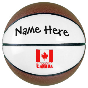 Ballon De Basket Canada et drapeau canadien avec votre nom