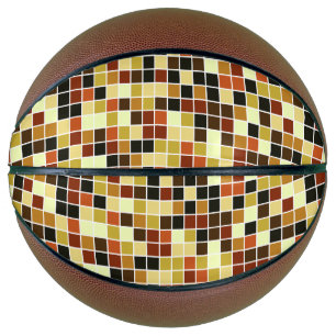 Ballon De Basket Carreaux de Piscine, Carreaux de Mosaïque Marrons,