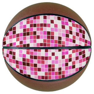 Ballon De Basket Carreaux de piscine, Carreaux de mosaïque rose, Mo
