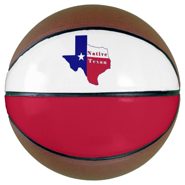 Ballon De Basket Carte du drapeau texan natif (Devant)