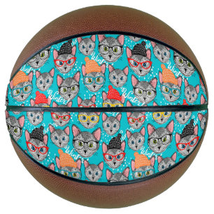 Ballon De Basket Chat dans le casquette