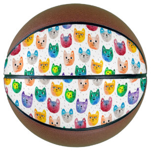 Ballon De Basket Chats aquarelles et amis