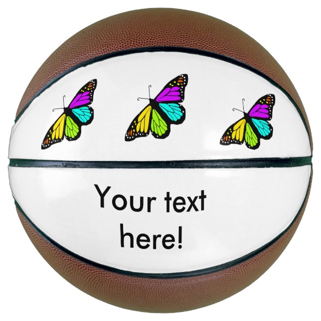 Ballon De Basket Clipart coloré de papillon (Devant)