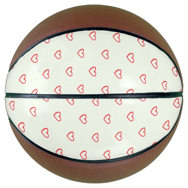Ballon De Basket Coeurs rouges Motif, mignonne, amour (Devant)