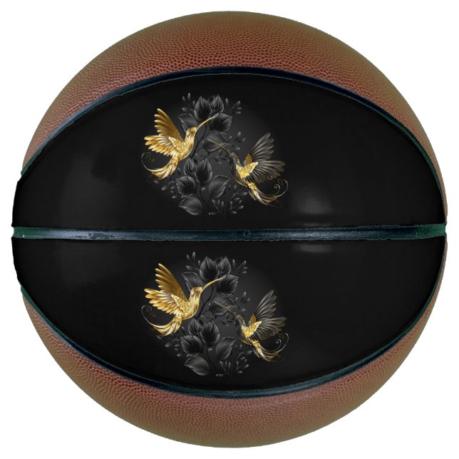 Ballon De Basket Colibri noir et or (Devant)